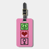 Vrouw Symbool Roze Bagagelabel (Voorkant verticaal)