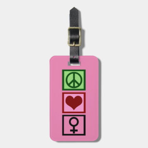Vrouw Symbool  Roze Bagagelabel