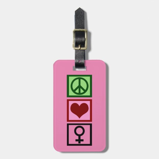 Vrouw Symbool  Roze Bagagelabel (Voorkant verticaal)