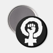 Vrouw symbool solidariteitshand magneet (Voorkant / Achterkant)