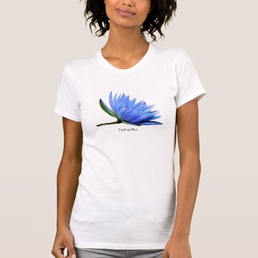 Vrouw T-shirt met Blue Water Lily (Voorkant)