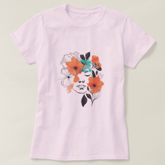 Vrouw T-shirt voor bloemenonderzoek