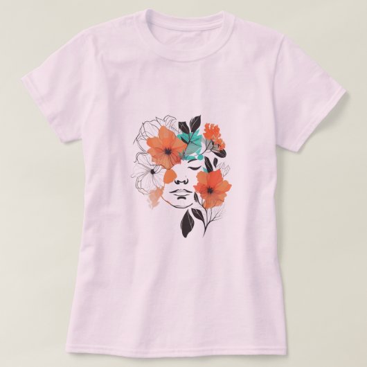Vrouw T-shirt voor bloemenonderzoek (Design voorkant)