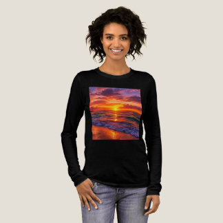 vrouw t shirt zonsondergang ontwerp
