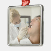 Vrouw tandheelkundige man metalen ornament (Links)
