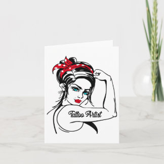 Vrouw Tattoo Artiest Rosie The Riveter Pin Up Girl Kaart