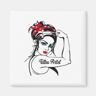Vrouw Tattoo Artiest Rosie The Riveter Pin Up Girl Magneet