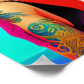 Vrouw tattoo gezicht twee poster (Hoek)