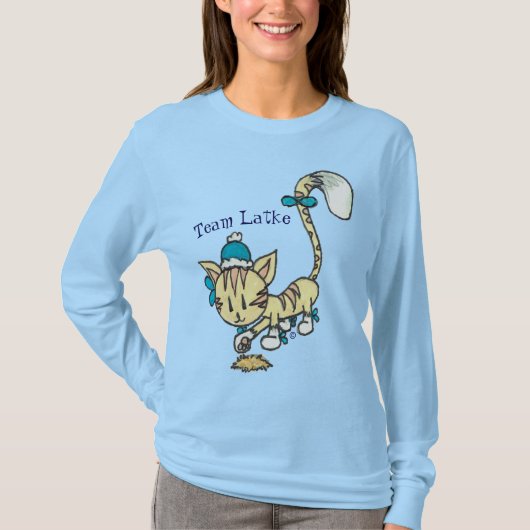 Vrouw "Team Latke" Hanukkah Fifi T-shirt (Voorkant)