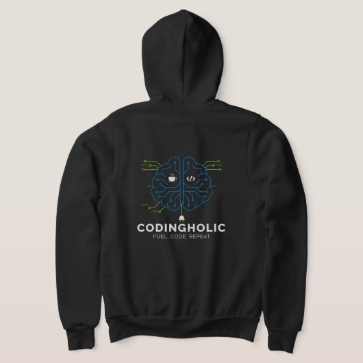 Vrouw Tech Brain Circuit Coderingsgrafiek Voor Cod Hoodie (Laag Achter)