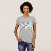 Vrouw Tekenen Kleuren Bloem shirt (Voorkant volledig)