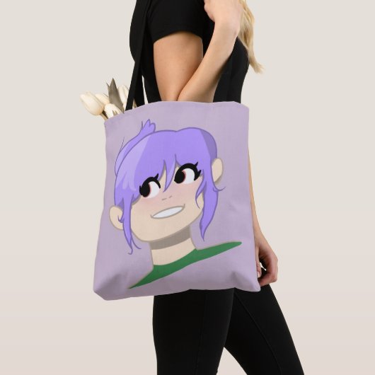 Vrouw tekenfilm tote bag (Dichtbij)