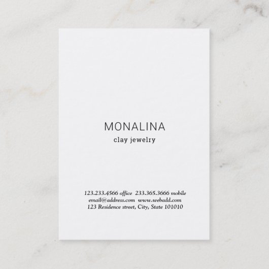 Vrouw Tekening | Moderne sierjuwelenvertoning Visitekaartje (Achterkant)