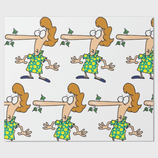 Vrouw Telling Lies Cadeaupapier (Vlak)