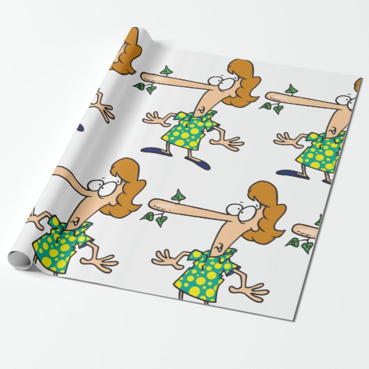 Vrouw Telling Lies Cadeaupapier (Uitgerold)