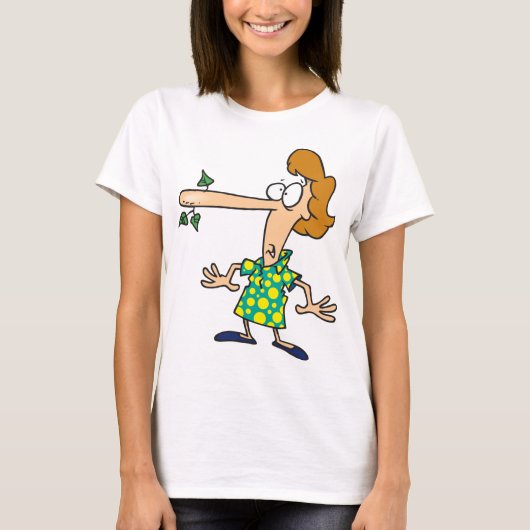 Vrouw Telling Lies T-shirt (Voorkant)