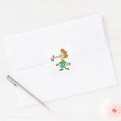 Vrouw Telling Lies Vierkante Sticker
