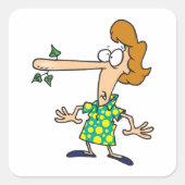 Vrouw Telling Lies Vierkante Sticker (Voorkant)