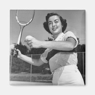 Vrouw Tennis 3 Magneet