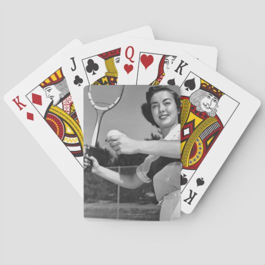 Vrouw Tennis 3 Pokerkaarten (Achterkant)
