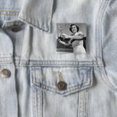 Vrouw Tennis 3 Vierkante Button 5,1 Cm (In situ)