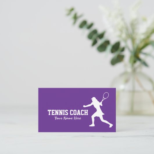 Vrouw Tennis Coach visitekaartje template (Staand voorkant)