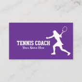 Vrouw Tennis Coach visitekaartje template (Voorkant)