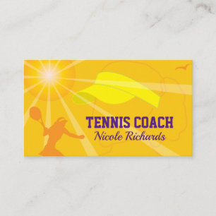 Vrouw Tennis Coach visitekaartje template