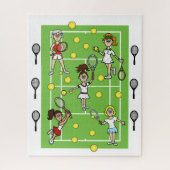 Vrouw Tennis Gals Puzzle Fun Legpuzzel (Verticaal)