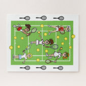 Vrouw Tennis Gals Puzzle Fun Legpuzzel (Horizontaal)