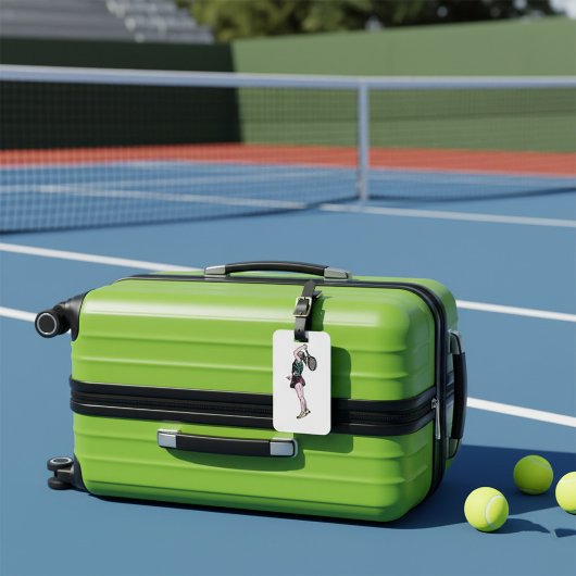 Vrouw Tennis Player Bagagelabel