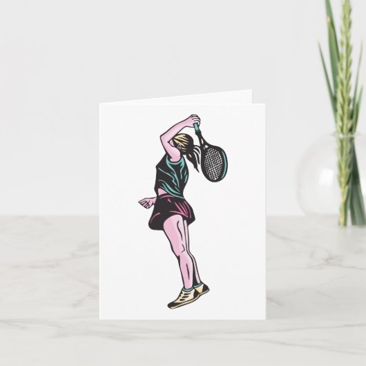 Vrouw Tennis Player Kaart (Voorkant)