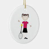 Vrouw Tennis Player Keramisch Ornament (Rechts)
