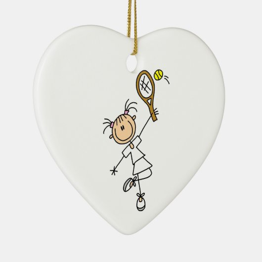 Vrouw Tennis Player Keramisch Ornament (Rechts)