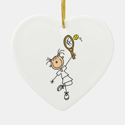 Vrouw Tennis Player Keramisch Ornament (Voorkant)