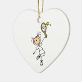 Vrouw Tennis Player Keramisch Ornament (Links)