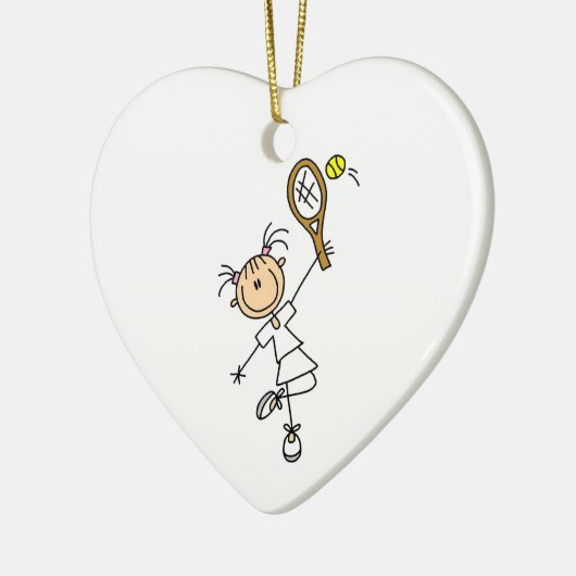 Vrouw Tennis Player Keramisch Ornament (Links)