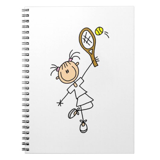Vrouw Tennis Player Notitieboek (Voorkant)