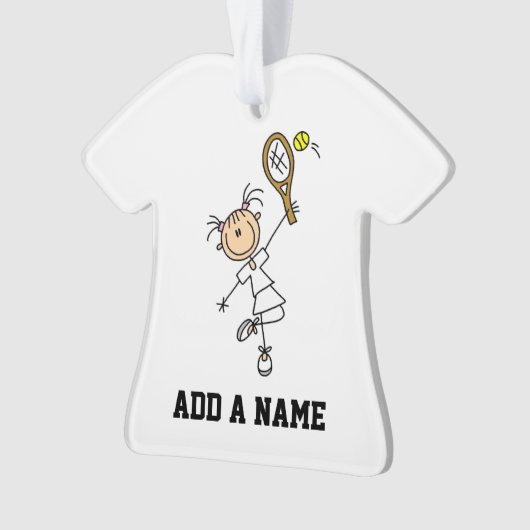 Vrouw Tennis Player Ornament (voorkant)