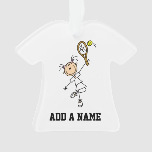 Vrouw Tennis Player Ornament (voorkant)