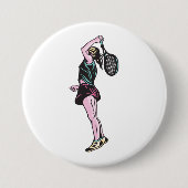 Vrouw Tennis Player Ronde Button 7,6 Cm (Voorkant)