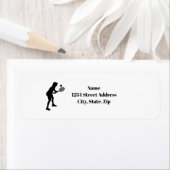 Vrouw Tennis Player Silhouette Adresetiketten Etiket (Insitu)