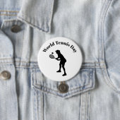 Vrouw Tennis Player Silhouette Button (In situ)