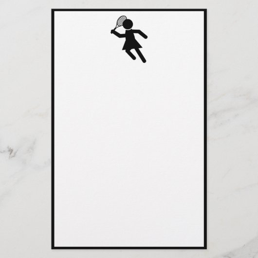 Vrouw Tennis Player - Tennis-symbool Briefpapier (Voorkant)