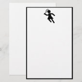 Vrouw Tennis Player - Tennis-symbool Briefpapier (Voorkant / Achterkant)