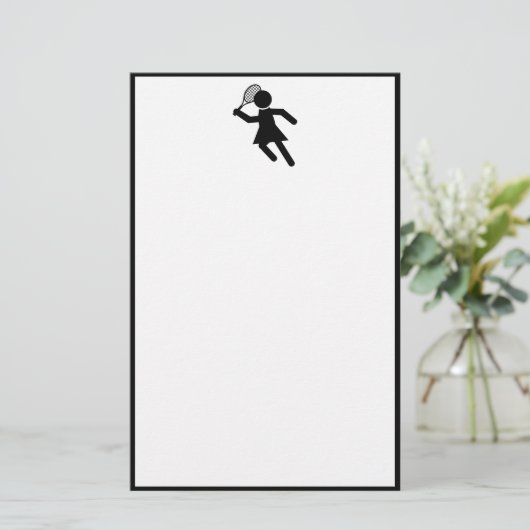 Vrouw Tennis Player - Tennis-symbool Briefpapier (Staand voorkant)