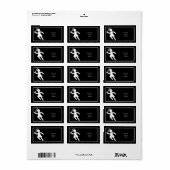 Vrouw Tennis Player - Tennis-symbool (op zwart) Etiket (Full Sheet)