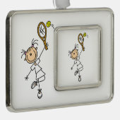 Vrouw Tennis Player Verzilverd Omlijst Ornament (Rechts)