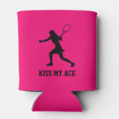 Vrouw tennis silhoutte aangepaste roze koelboxxen blikjeskoeler (Achterkant)