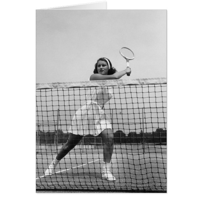 Vrouw Tennis spelen (Voorkant)